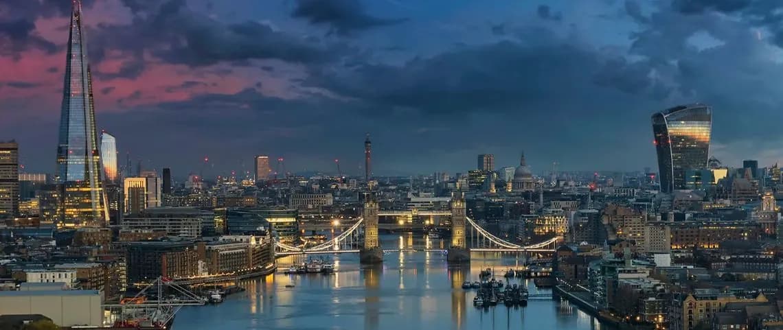 London skyline and Tower Bridge